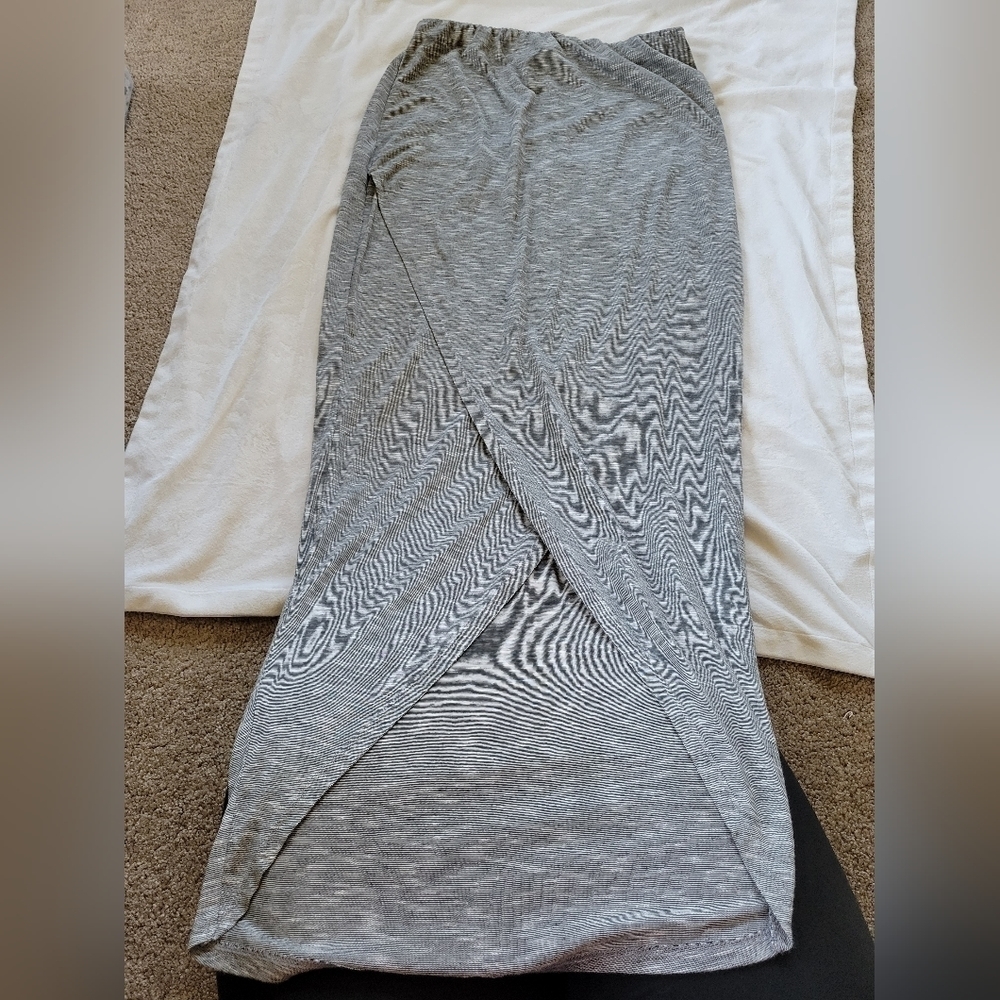 Mossimo heathered grey faux wrap maxi skirt S - Picture 5 of 6